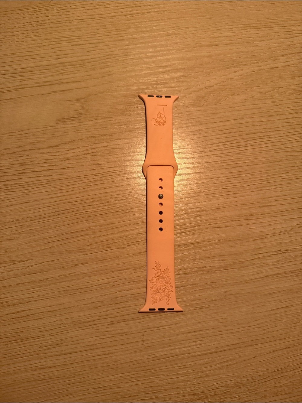 Pink Floral Silicone Watch Band for Smartwatches